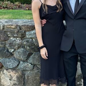 Aritzia Elegant Black Midi Dress